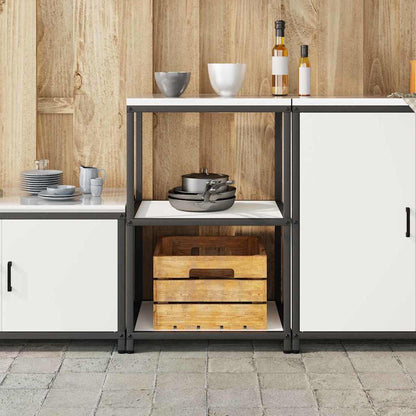 Étagère de rangement de cuisine avec étagère Blanc Acier