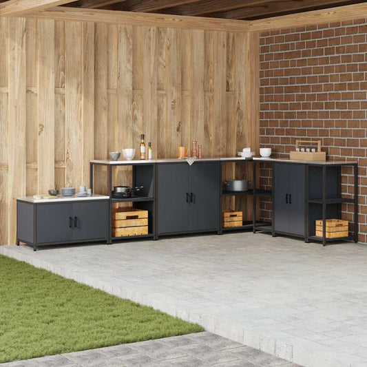 Étagère de rangement de cuisine avec étagère Anthracite Acier