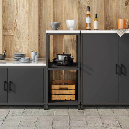 Étagère de rangement de cuisine avec étagère Noir Acier