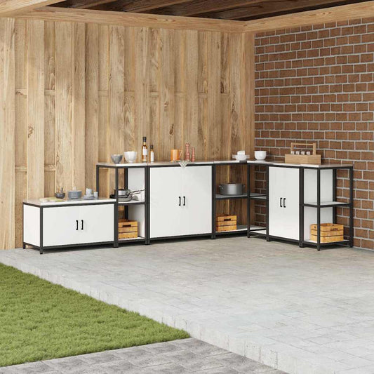 Étagère de rangement de cuisine avec étagère Blanc Acier