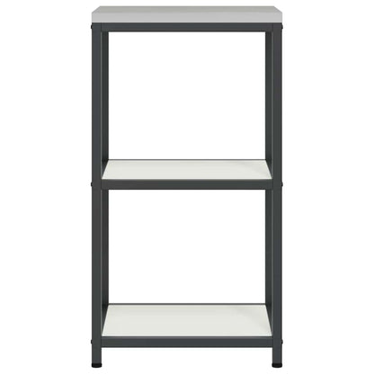 Étagère de rangement de cuisine avec étagère Blanc Acier