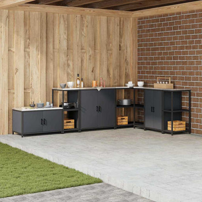 Étagère de rangement de cuisine avec étagère Anthracite Acier