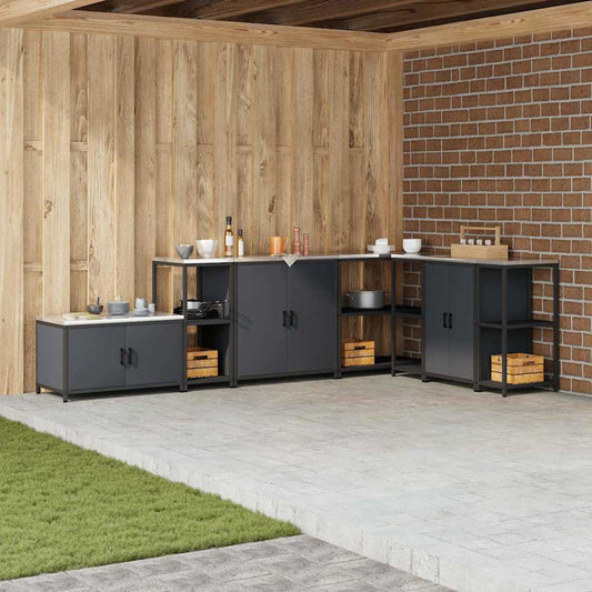 Étagère de rangement de cuisine avec étagère Anthracite Acier