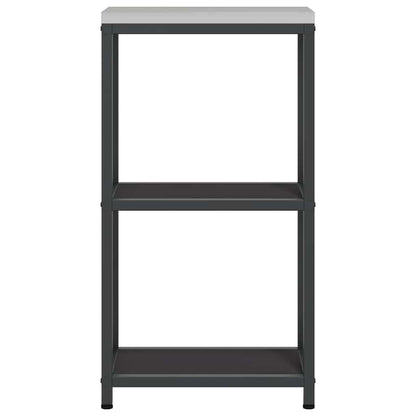 Étagère de rangement de cuisine avec étagère Noir Acier