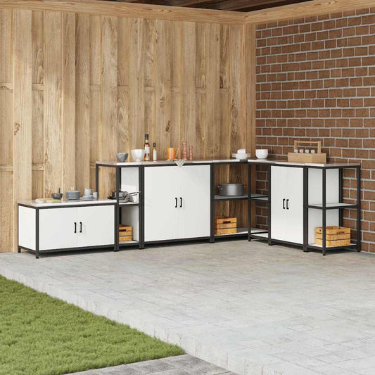 Étagère de rangement de cuisine avec étagère Blanc Acier