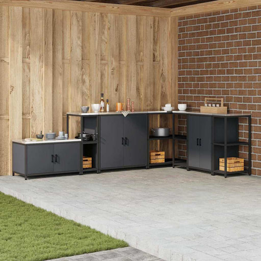 Étagère de rangement de cuisine avec étagère Anthracite Acier