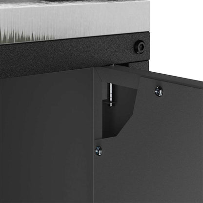 Meuble de rangement de cuisine avec étagère Noir Acier