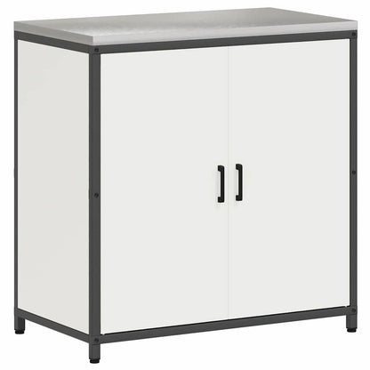 Meuble de rangement de cuisine avec étagère Blanc Acier