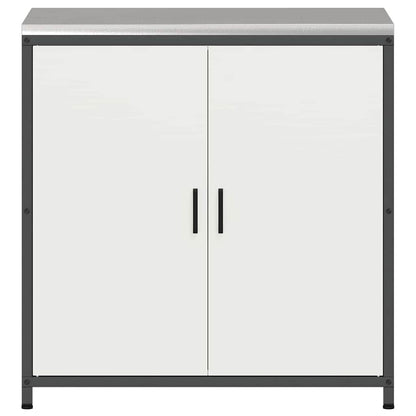 Meuble de rangement de cuisine avec étagère Blanc Acier