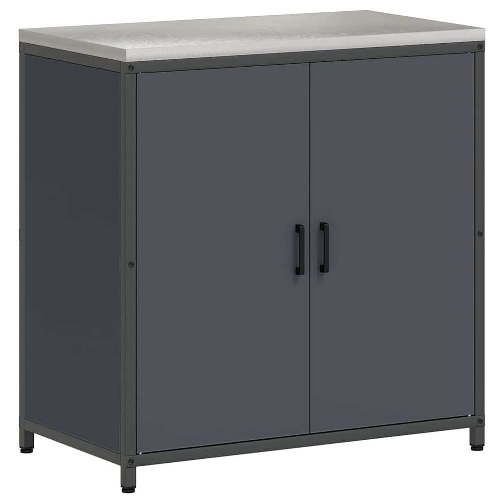 Meuble de rangement de cuisine avec étagère Anthracite Acier