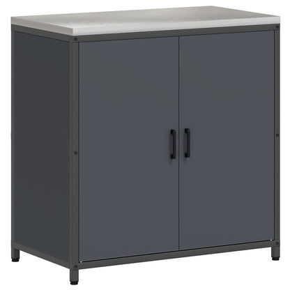 Meuble de rangement de cuisine avec étagère Anthracite Acier