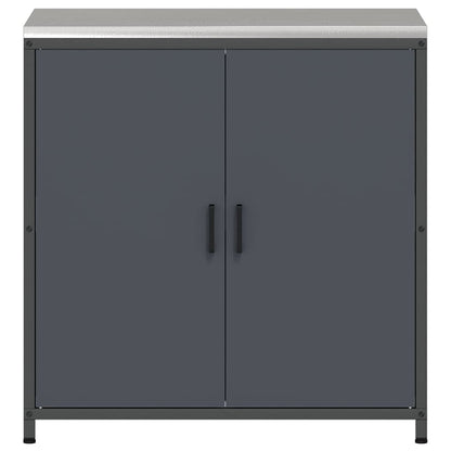 Meuble de rangement de cuisine avec étagère Anthracite Acier