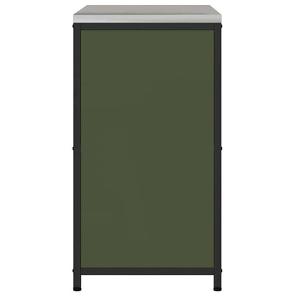 Meuble de rangement de cuisine avec étagère Vert olive Acier