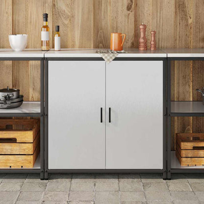 Meuble de rangement de cuisine Argenté Acier inoxydable