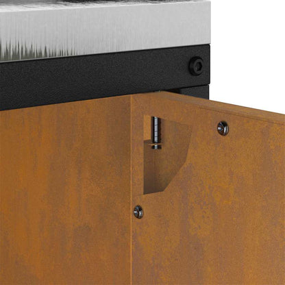 Meuble de rangement de cuisine avec étagère avec porte Rouillé