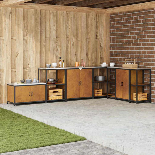 Meuble de rangement de cuisine avec étagère avec porte Rouillé