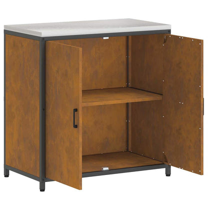 Meuble de rangement de cuisine avec étagère avec porte Rouillé