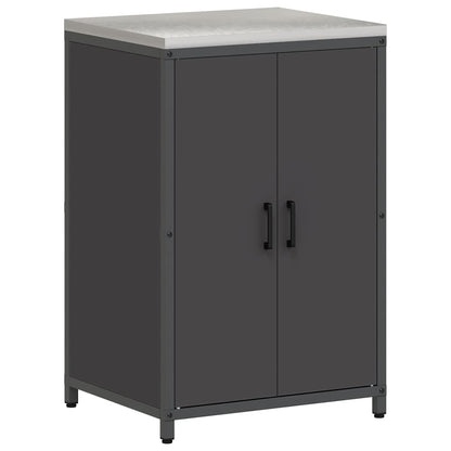 Meuble de rangement de cuisine avec étagère Noir Acier