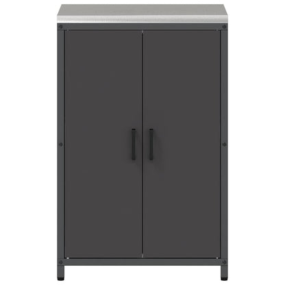 Meuble de rangement de cuisine avec étagère Noir Acier