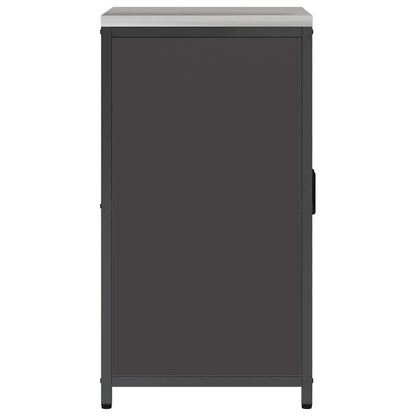 Meuble de rangement de cuisine avec étagère Noir Acier