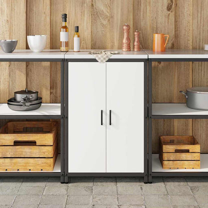 Meuble de rangement de cuisine avec étagère Blanc Acier