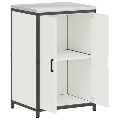 Meuble de rangement de cuisine avec étagère Blanc Acier
