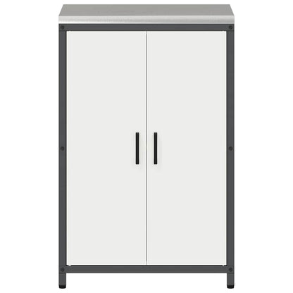Meuble de rangement de cuisine avec étagère Blanc Acier