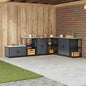 Meuble de rangement de cuisine avec étagère Anthracite Acier