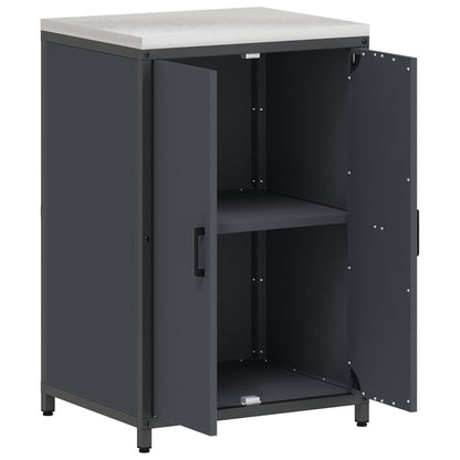 Meuble de rangement de cuisine avec étagère Anthracite Acier