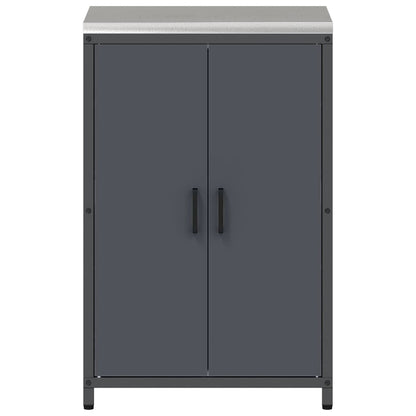 Meuble de rangement de cuisine avec étagère Anthracite Acier