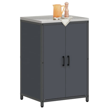 Meuble de rangement de cuisine avec étagère Anthracite Acier