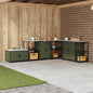 Meuble de rangement de cuisine avec étagère Vert olive Acier