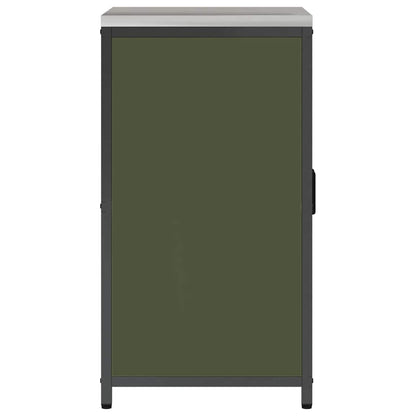 Meuble de rangement de cuisine avec étagère Vert olive Acier