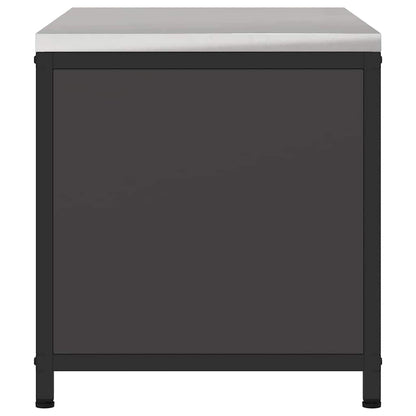 Meuble de rangement de cuisine avec étagère Noir Acier