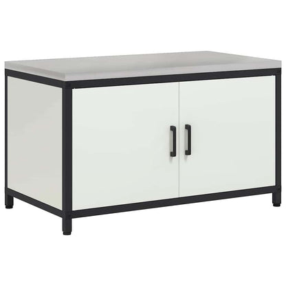 Meuble de rangement de cuisine avec tiroir Blanc Acier