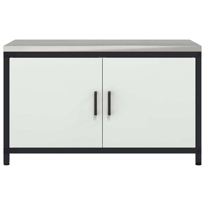 Meuble de rangement de cuisine avec tiroir Blanc Acier