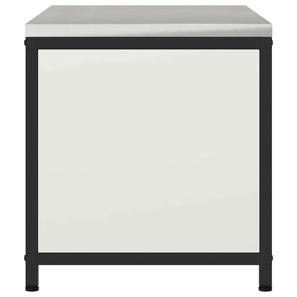 Meuble de rangement de cuisine avec tiroir Blanc Acier
