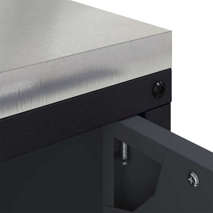 Meuble de rangement de cuisine avec étagère Anthracite Acier