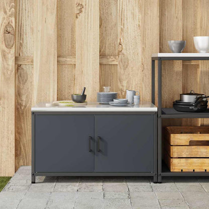 Meuble de rangement de cuisine avec étagère Anthracite Acier