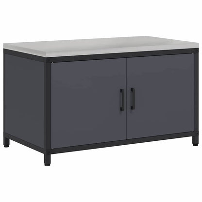 Meuble de rangement de cuisine avec étagère Anthracite Acier
