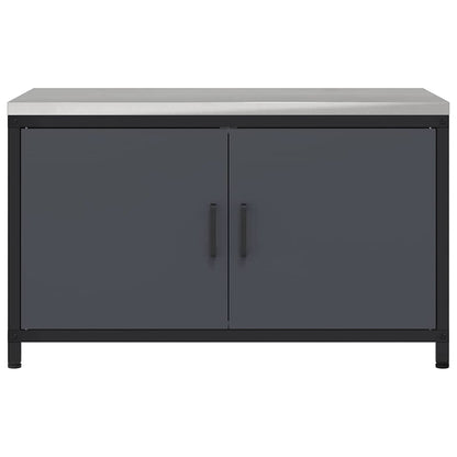 Meuble de rangement de cuisine avec étagère Anthracite Acier