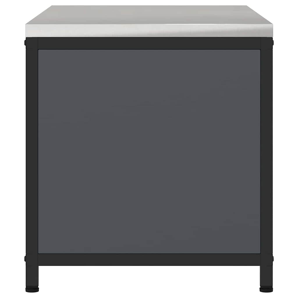 Meuble de rangement de cuisine avec étagère Anthracite Acier