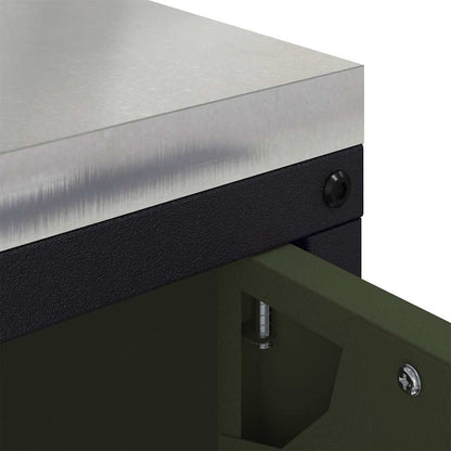Meuble de rangement de cuisine avec étagère Vert olive Acier