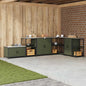 Meuble de rangement de cuisine avec étagère Vert olive Acier