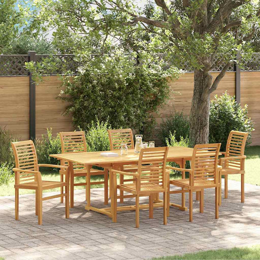Ensemble de salle à manger pour jardin Autre 7 pcs Marron