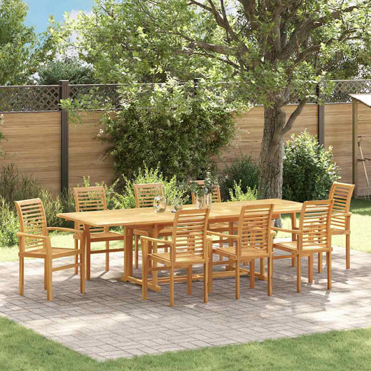 Ensemble de salle à manger pour jardin 9 pcs Marron