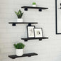 Étagère à livres 4 pcs Noir 40 x 10 x 1.5 cm Bois d'ingénierie