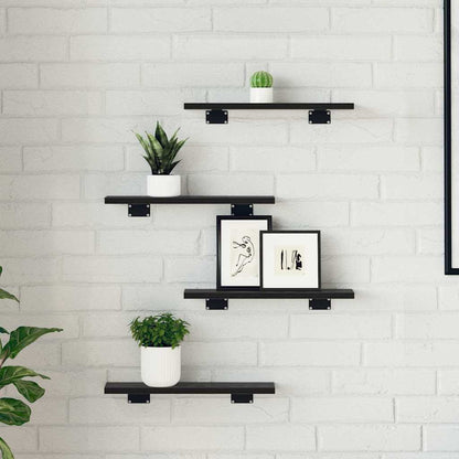 Étagère à livres 4 pcs Noir 40 x 10 x 1.5 cm Bois d'ingénierie