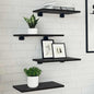 Étagère à livres 4 pcs Noir 40 x 20 x 1.5 cm Bois d'ingénierie
