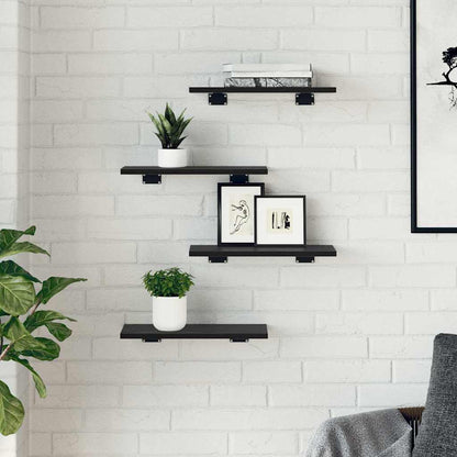Étagère à livres 4 pcs Noir 40 x 20 x 1.5 cm Bois d'ingénierie